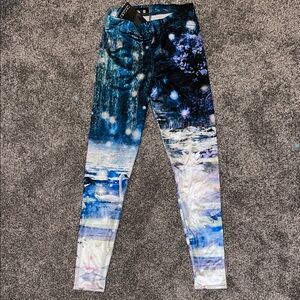 Blackmilk Blue and White Fantasy Leggings